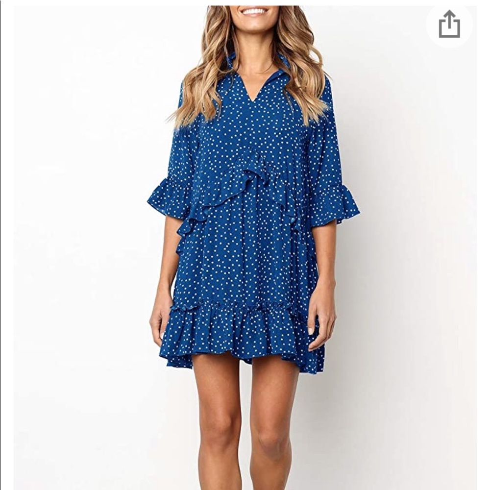 Women’s V-neck ruffle t-shirt dress